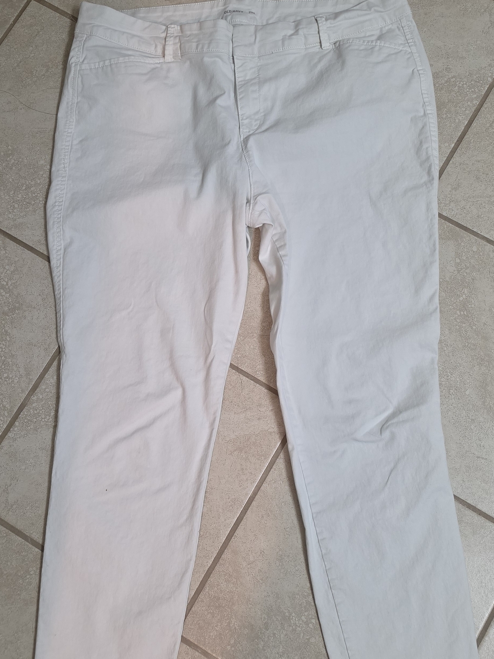 Old Navy Men's White Cotton Chinos